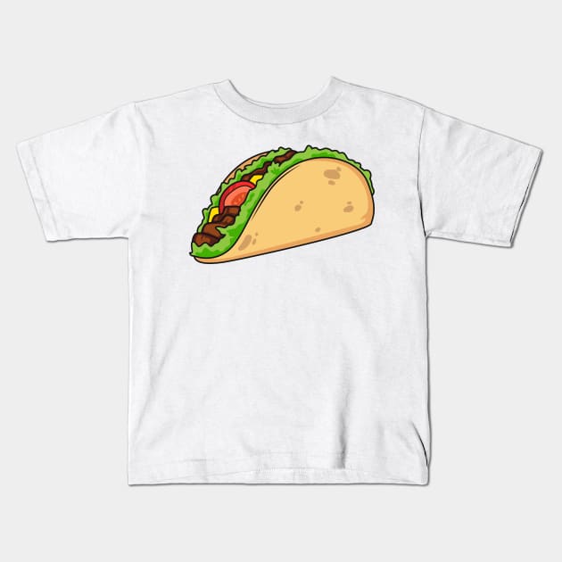 Taco cartoon illustration Kids T-Shirt by Miss Cartoon